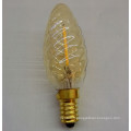 Promotion! C35 Ampoule à bougies, couvercle en or Ampoule à filament LED